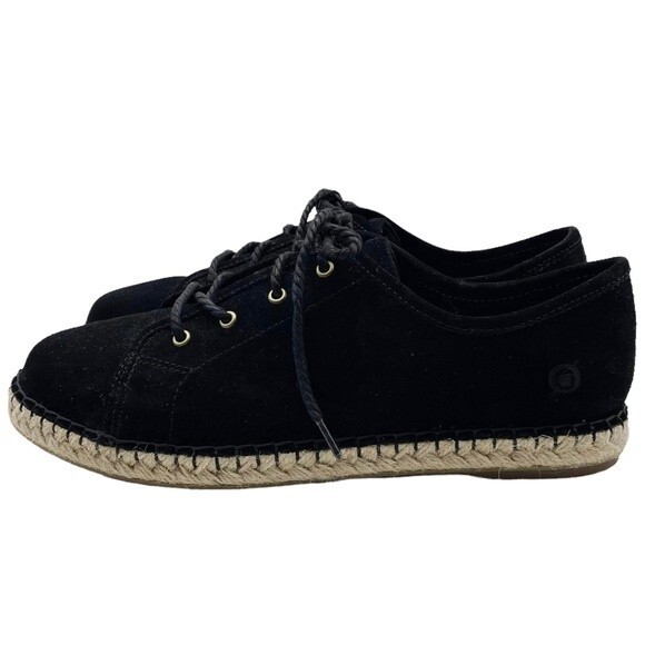 Born Black Suede Drilles Espadrille Lace-Up Loafer Spring Preppy Women’s Size 9 - Picture 5 of 16